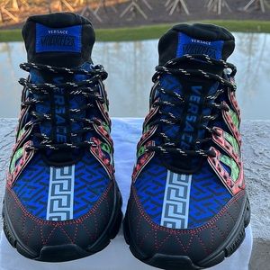 VERSACE Brand New 
Leather Printed Athletic Sneakers